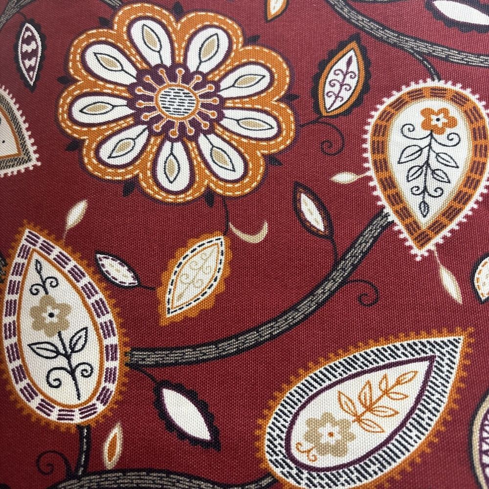 Upholstery Fabric 53" Wide X 86" 2-3 Yards Fabric Burgundy Orange Floral
